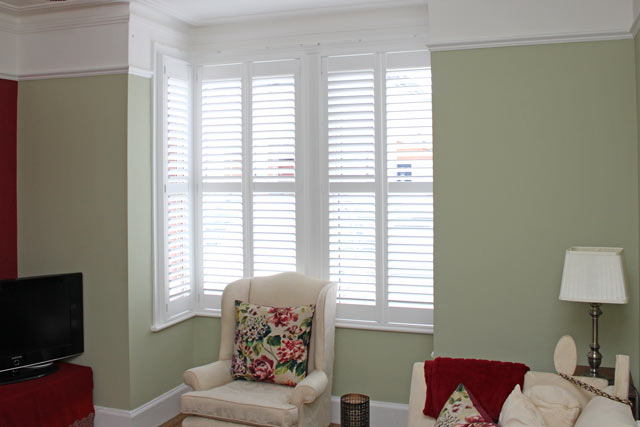 Living Room Bay Window Shutters
